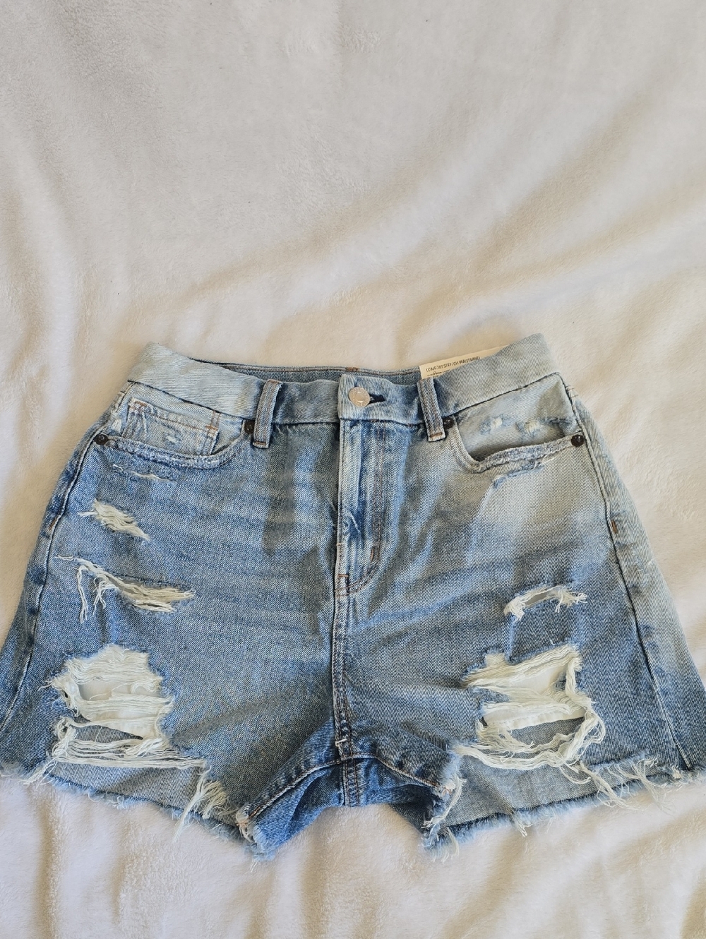 American Eagle Outfitters Light Wash Distressed Jean Shorts